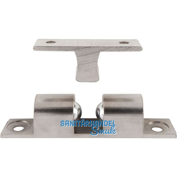 Doppelkugelschnapper, 9 x 50 mm, Messing vernickelt