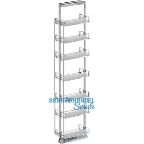 VS TAL Larder 7 Hochschrankauszug Set Artline KB 300 mm Silber/Glas satiniert