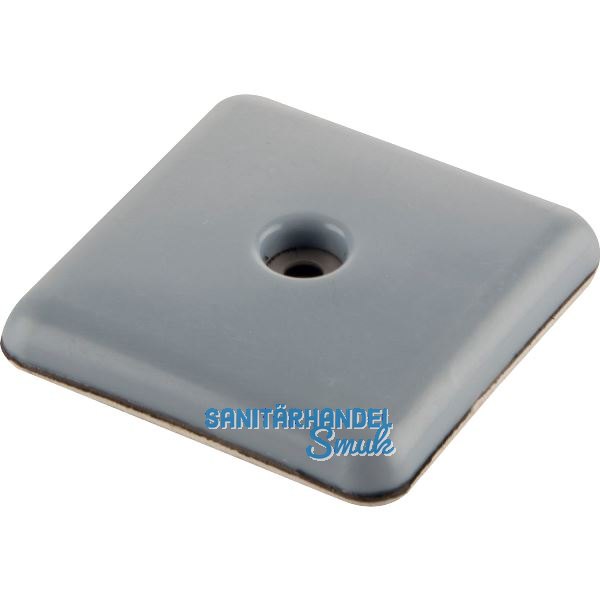 Teflongleiter mit Schraube quadratisch, 35x35 mm, H�he 8 mm, graublau