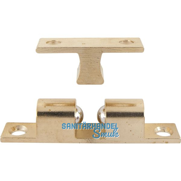 Doppelkugelschnapper, 9 x 50 mm, Messing poliert