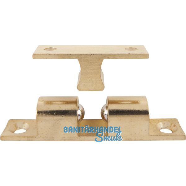 Doppelkugelschnapper, 13 x 70 mm, Messing poliert