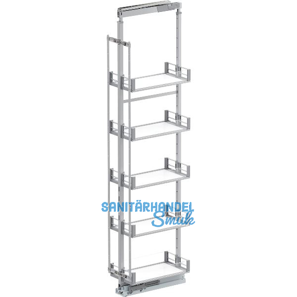 VS TAL Larder 6 Hochschrankauszug Set Artline KB 300 mm Silber/Glas satiniert