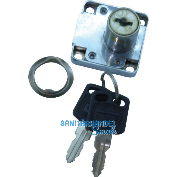 Zylinder-Kastenschloss leichte Ausf�hrung Lade, Zamak vernickelt