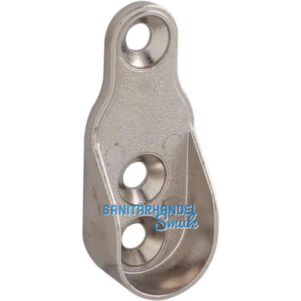 Schrankrohrlager Oval 2 f�r Schrankrohr, 3 Schraubl�cher, Zink vernickelt