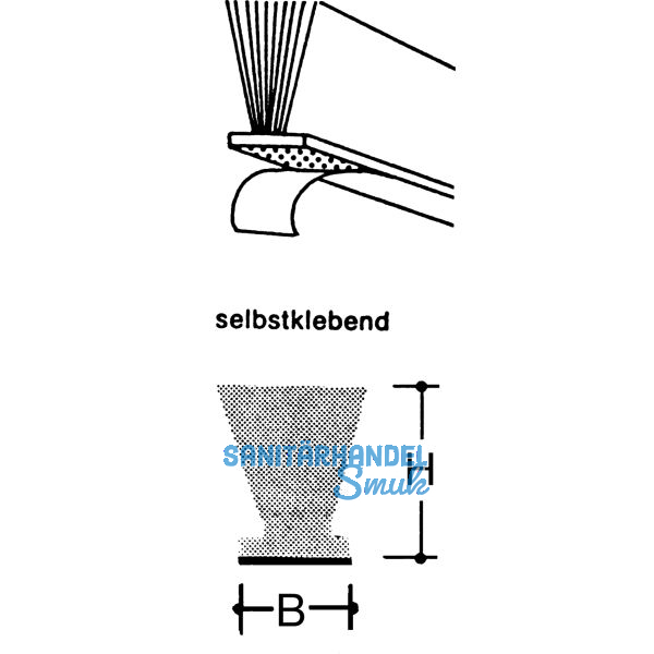 TECSEAL Schiebet�r Dichtungsb�rste selbstklebend, Breite 7mm, H�he 4mm, grau