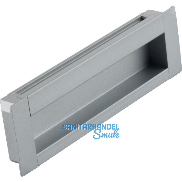 Muschelgriff Azha Breite 111 mm, Einlassma� 106x30x11 mm, Aluminium silberfarbig