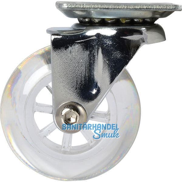 Lenkrolle Gummi transparent 50 mm 30 kg