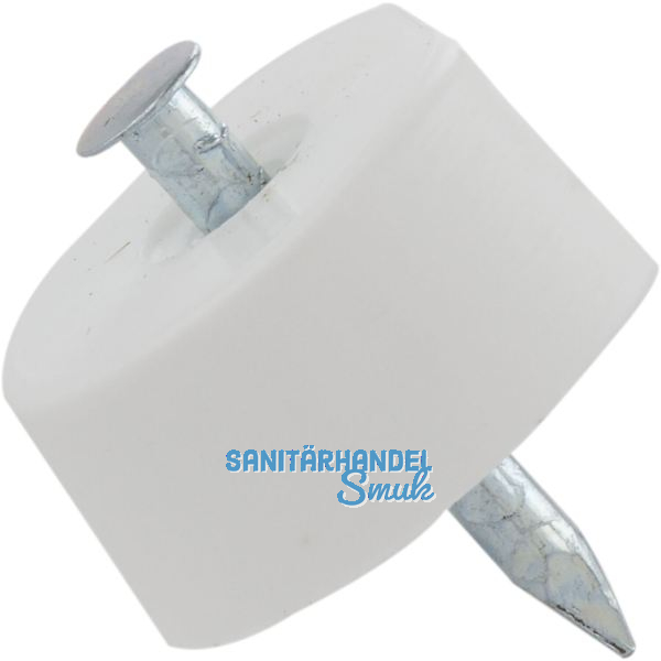 Bodentr�ger FLAT zum Einschlagen, � 15 mm, Kunststoff wei�