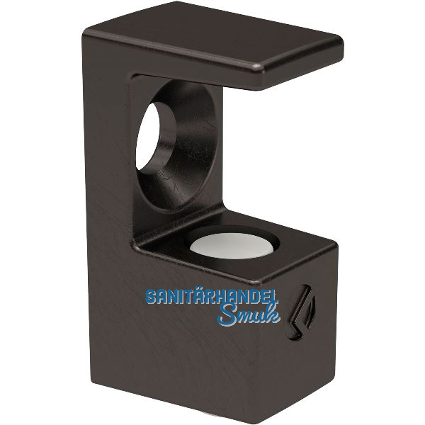 Glasbodentr�ger GRACE zum Schrauben, 8 mm Glas, Zamak vernickelt schwarz