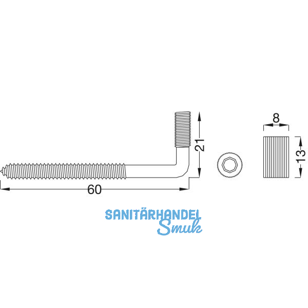 Schraubhaken Regalaufh�nger Trabant, Tragkraft 25 kg, Stahl vernickelt