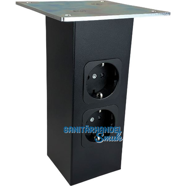 Barkonsole Connect 70 x 70 x 170 mm gerade Steckdose schwarz