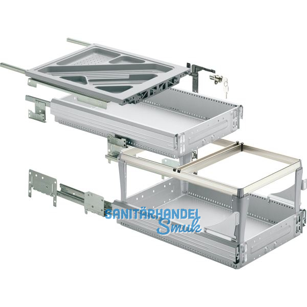 HETTICH Systema Top 2000 Container-Set Sil Sys, Teil-/�berauszug, ET 530, alu