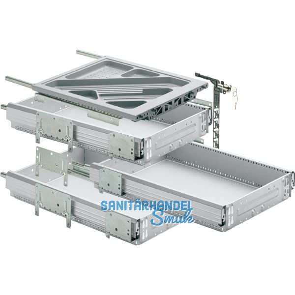 HETTICH Systema Top 2000 Container-Set Sil Sys, Vollauszug, ET 730, alu
