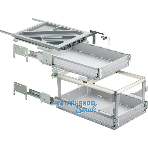 HETTICH Systema Top 2000 Container-Set Sil Sys,Voll-/�berauszug,ET 530,alu