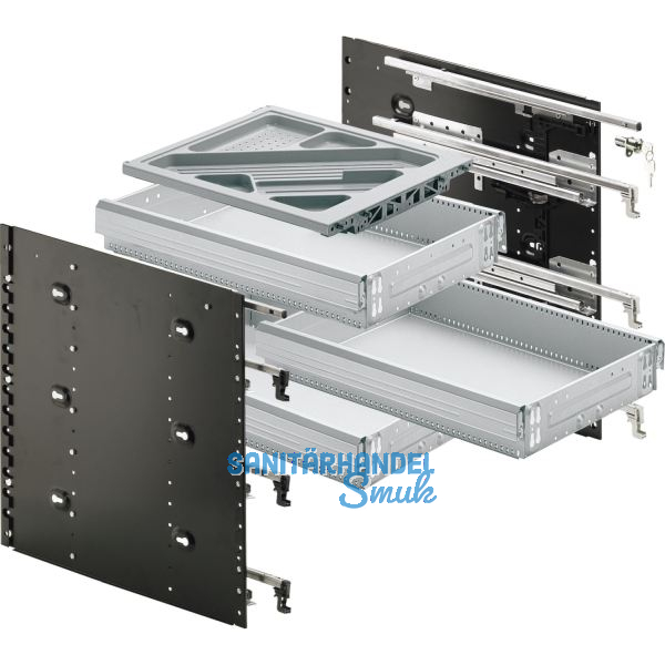 HETTICH Systema Top 2000 Schnellmontage-Set Sil Sys, Vollauszug, ET 730, alu
