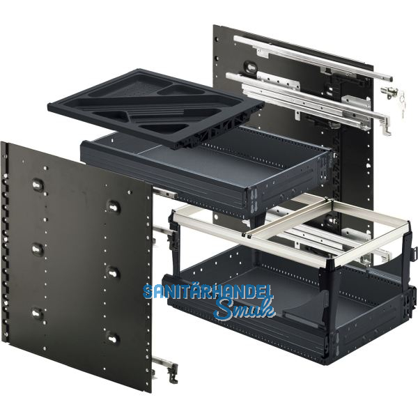 HETTICH Systema Top 2000 Schnellmontage-Set Sil Sys,Voll-/�berauszug, ET530,schw