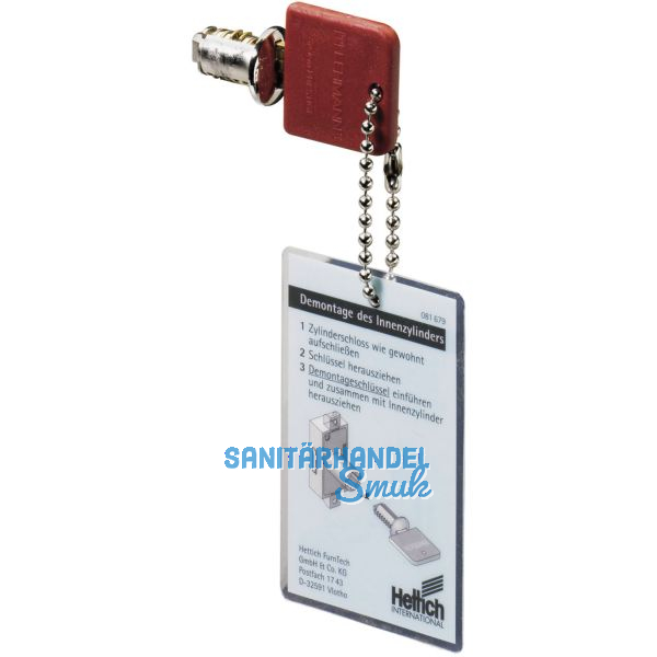 HETTICH PRESTIGE 2000 Demontageschl�ssel, Messing/Kunststoff rot