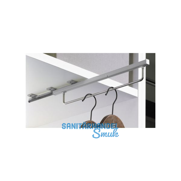 HETTICH QUADRO Schrankgarderobe ausziehbar, 345 x 48 x 60 mm, silber lackiert