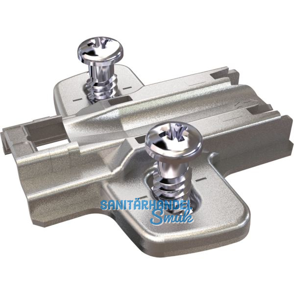 HETTICH Kreuzmontageplatte mit Langloch, Systemschraube, Distanz 1,5 mm