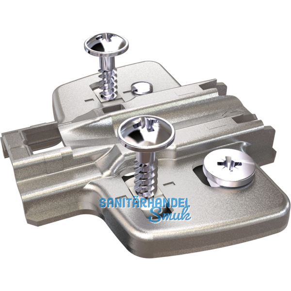 HETTICH Exzenter Kreuzmontageplatte asym, Spezialschraube, Distanz 1,5 mm