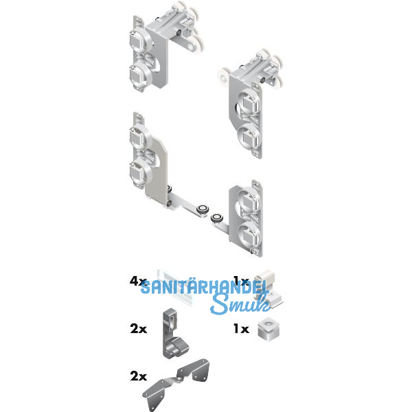 CINETTO PS11 Faltschiebet�rbeschlag bis 40kg, 2 T�rfl�gel