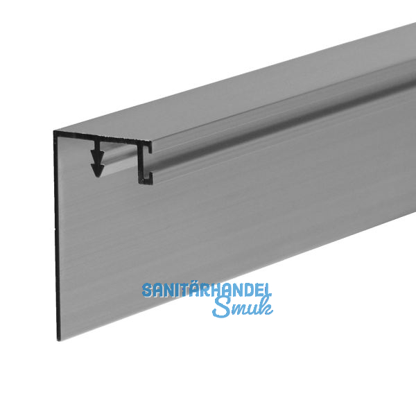CINETTO Gegen - Griffleiste zum Einnuten, 2600 mm, Aluminium silber eloxiert