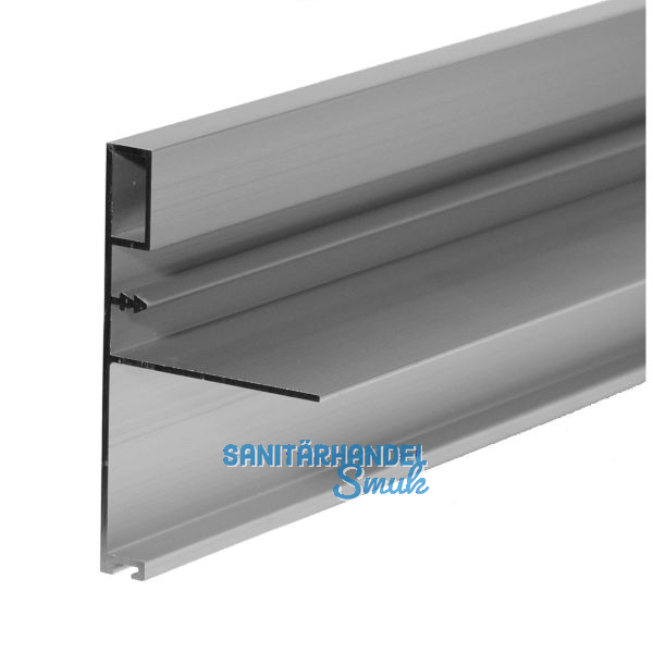 CINETTO Griffleiste zum Einnuten breit, 2600 mm, Aluminium silber eloxiert