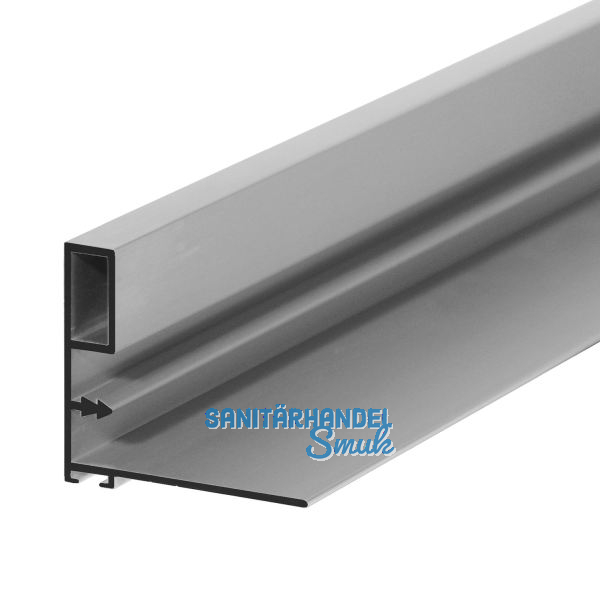 CINETTO Griffleiste zum Einnuten schmal, 2600 mm, Aluminium silber eloxiert