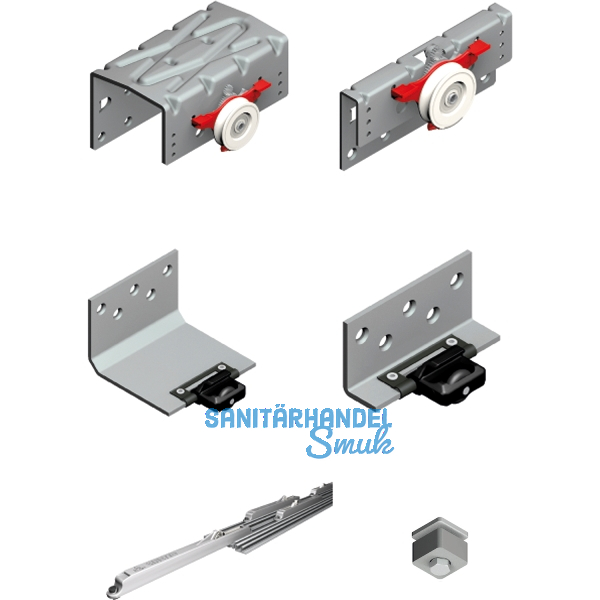 CINETTO PS48 Beschlagset mit 50 kg D�mpfung, HS23 mm, 3 fl�gelig