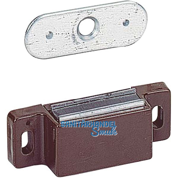 HETTICH Haftmagnetschnapper M71 + Gegenst�ck, HK 4 kg, KS braun