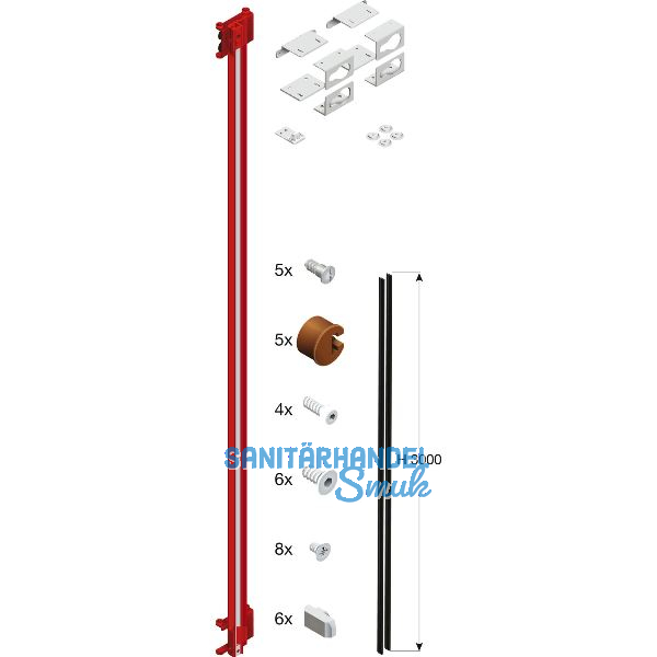 CINETTO PS66 Small Holz-Befestigungsset 2100-2400 mm links