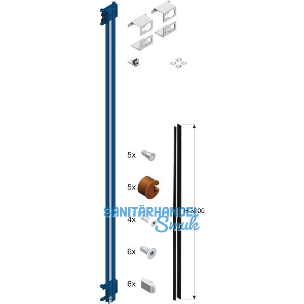 CINETTO PS66 Medium Glas-Befestigungsset 2400-2700 mm rechts