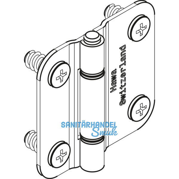 HAWA MULTIFOLD 30/W Mittelscharnier, Stahl matt vernickelt