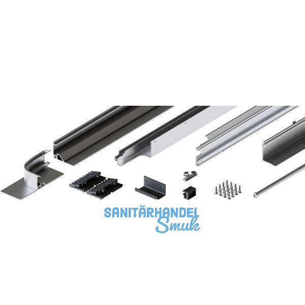 HAWA Folding Concepta III Schienen-Set 2-trg. links, Alu eloxiert