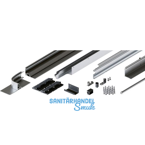 HAWA Folding Concepta III Schienen-Set 3-trg. links, Alu eloxiert
