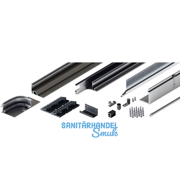 HAWA Folding Concepta III Schienen-Set 3-trg. rechts, Alu eloxiert