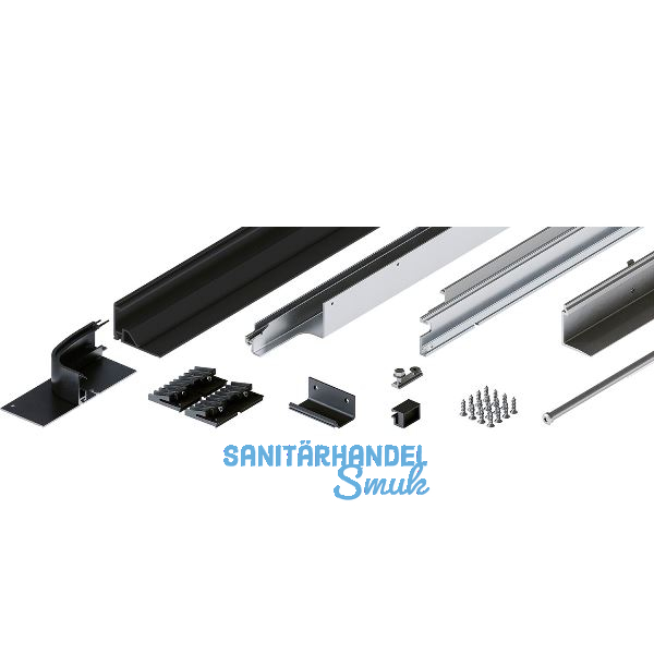 HAWA Folding Concepta III Schienen-Set 2-trg. links, Alu schwarz eloxiert