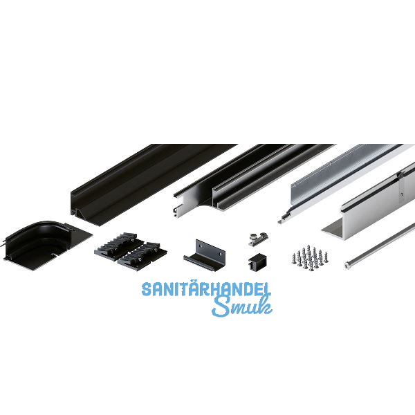 HAWA Folding Concepta III Schienen-Set 2-trg. rechts, Alu schwarz eloxiert