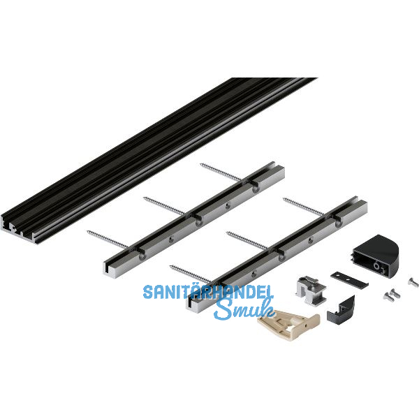 HAWA Folding Concepta III Bodenprofil-Set 2-trg., Alu schwarz eloxiert