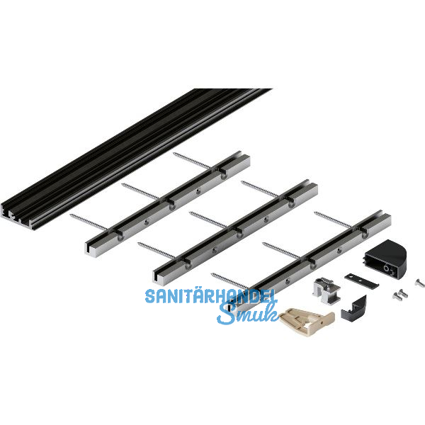 HAWA Folding Concepta III Bodenprofil-Set 3-trg., Alu schwarz eloxiert