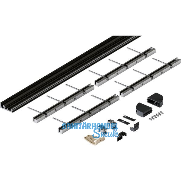 HAWA Folding Concepta III Bodenprofil-Set 4-trg., Alu schwarz eloxiert