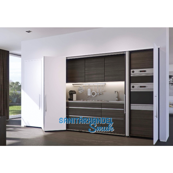 HAWA Folding Concepta 25 Beschlag links, H1250-1850mm, natur eloxiert L2120mm