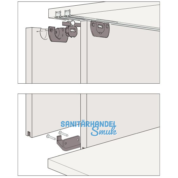 HAWA Clipo 15 H MS - Beschl�gegarnitur 1000 x 1400, 2 t�rig