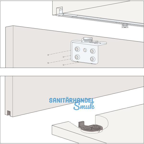 HAWA Clipo 16 H FS Beschl�gegarnitur 1000x1400, 1 t�rig