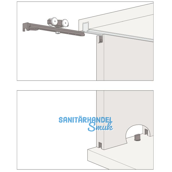 HAWA Clipo 16 HM IS - Schiebet�rbeschlag Innenfront, 1-t�rig