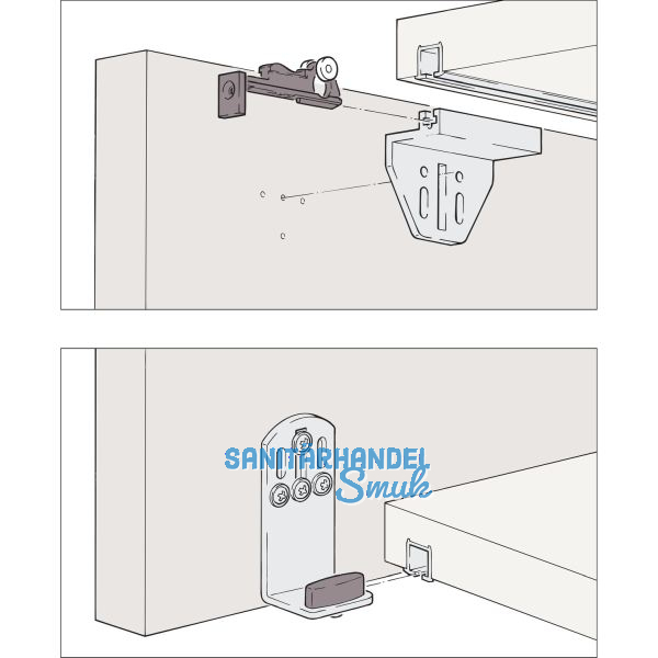 HAWA Clipo 15 H Beschl�gegarnitur 1000 x 1400, 1 t�rig