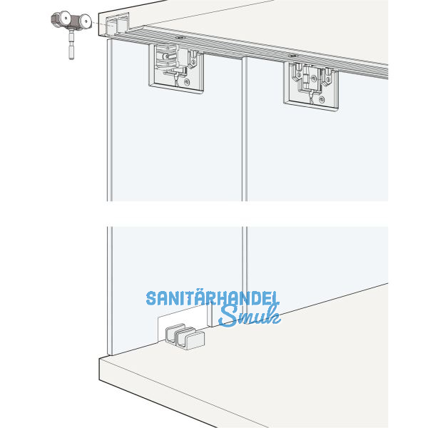 HAWA Clipo 16 GK IS Beschl�gegarnitur Innenfront geklebt, 2 t�rig