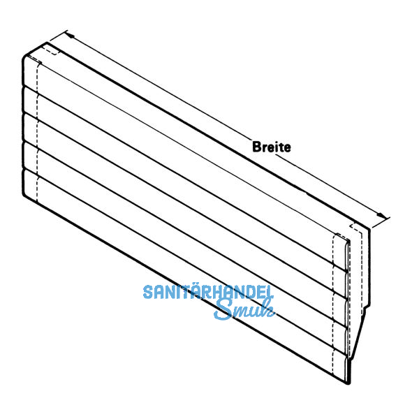 Standard Frontblende, Breite 600 mm, Euro Buche ged�mpft roh