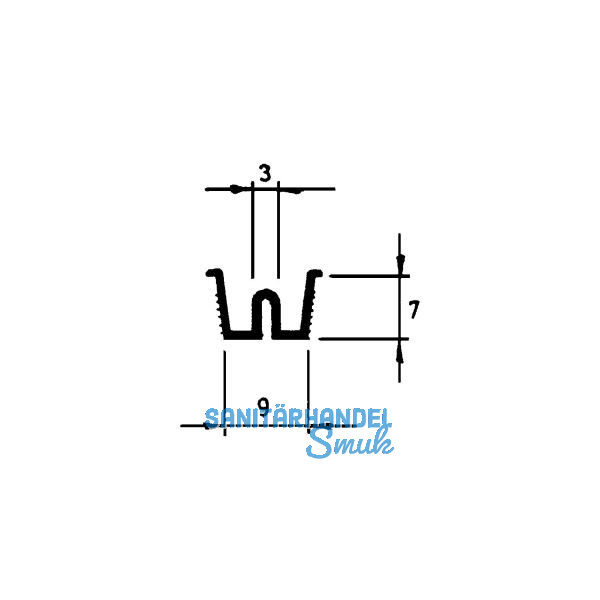 ZIEHL 25 Lauf-/F�hrungsschiene mit Rand, L�nge 2500 mm, Kunststoff braun