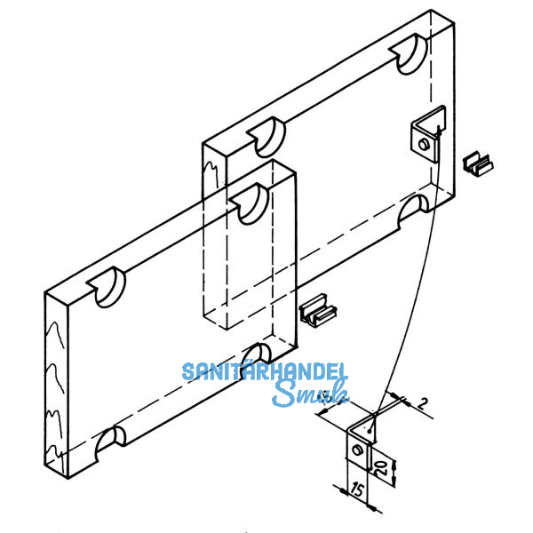 ZIEHL 25 Mitnehmer zum Anschrauben 15 x 15 x 20, StahL - verzinkt, mit Gummi